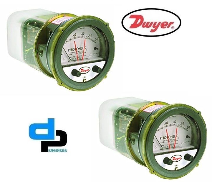 Dwyer A3202 Photohelic Pressure Switch Gauge Range 0-2 psi