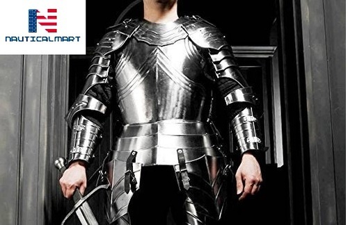 NAUTICALMART Larp Fantasy Eleven KINGHT Medieval Costume Steel Armor Cuirass