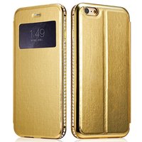pTron Swarovski Crystal Metal Frame Flip Cover for iPhone 6 Plus