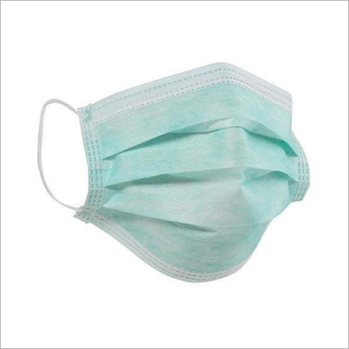 Disposable Face Mask - 3 Ply Non Woven Material, Free Size, Sky Blue Color | High Filtration Efficiency, Tear Resistance, Stretchable Ear Loop
