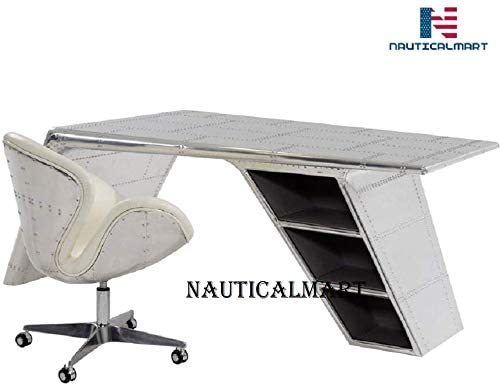 Aluminum Wing Desk Beautiful Handmade Furniture By Nautical Mart Inc.