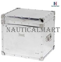 Aviator Nauticalmart Casa Padrino Luxury Airplane Cabinet Chest Aluminum Polished - Art Deco Baroque Art Nouveau Kofferschrank