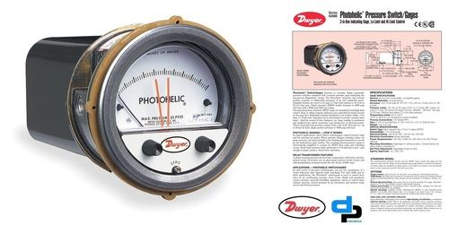 Dwyer A3201 Photohelic Pressure Switch Gauge Range 0-1 psi