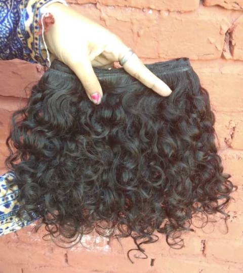 Double Machine Weft Brazilian Natural Deep Curly Hair
