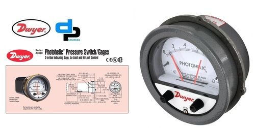 Dwyer A3205 Photohelic Pressure Switch Gauge