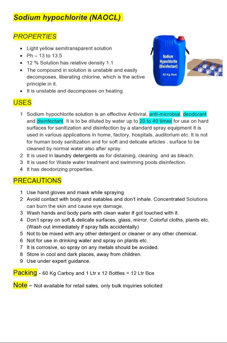 Sodium Hypochlorite
