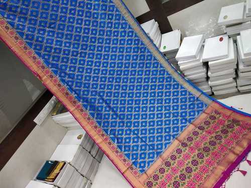 Banarasi Saree Blue With Pink