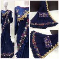surat Georgette Fancy Heavy Work Saree
