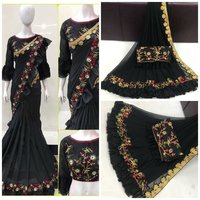 surat Georgette Fancy Heavy Work Saree