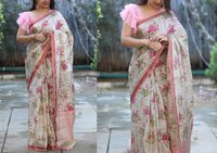 surat Checkmate Designer Linen Silk Saree