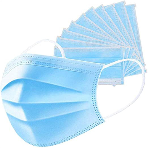 Disposable Surgical Face Mask - Rectangle Shape, Sky Blue Color | Non Tearable, Easy Usage with Ear-Loop Strings for Secure Fit