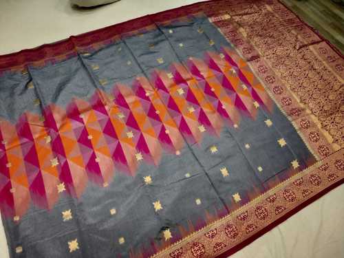 Banarasi Saree Grey With Pink