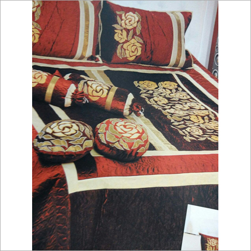 Fancy Bed Sheet - Cotton Blend, Full Size, Red-Golden-Black | Washable, Printed Pattern, Fade Resistant Design for Elegant Bedrooms