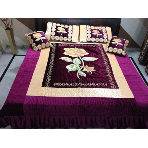 Floral Embroidery Bed Sheet - Cotton Blend Full Size Multicolor | Washable Printed Pattern Ideal for Home and Hotel Use