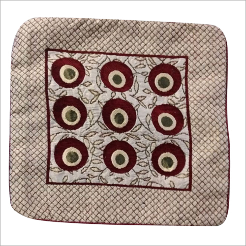 Sofa Cushion Cover - Printed Cotton Blend, Red-White-Brown Color | Washable Design for Home and Hotel Use