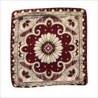 Bed Cushion Cover - Square, Custom Size & Design | Maroon-golden Printed, Washable Fabric For Easy Maintenance
