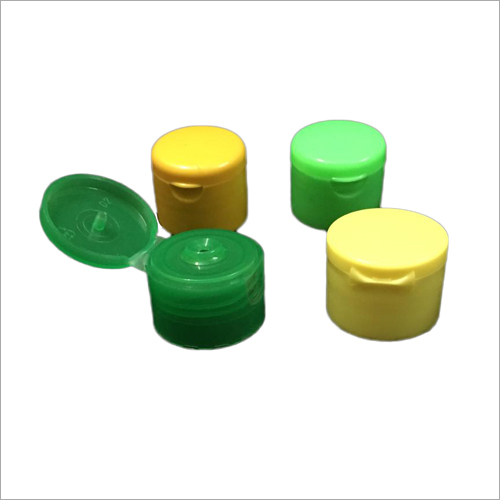 Flip Top Cap - Plastic Material, Green and Yellow Colors | Versatile Usage for Sanitizers, Oils, Sauces, Dressings, and More