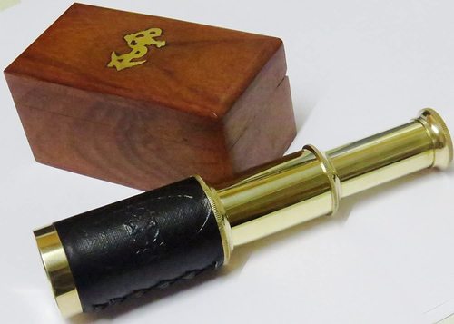 Dollond London Pocket Telescope with Wooden Box Holiday Gift