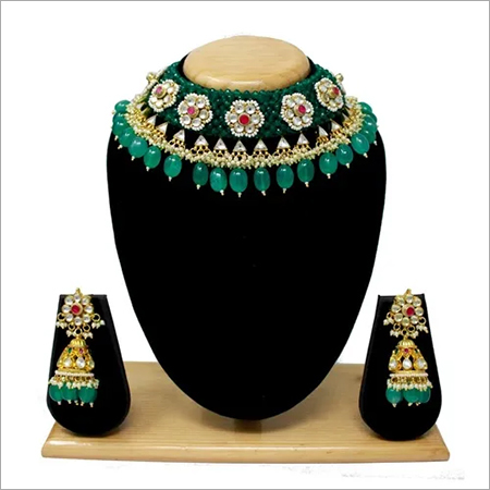 Gold Plated Kundan Necklace Set