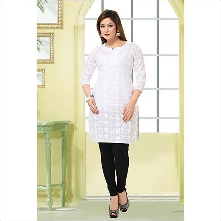 Chikan Kurtis Length: 44 Inch (In)