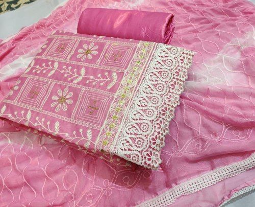 Multi Chanderi Silk Dress Material