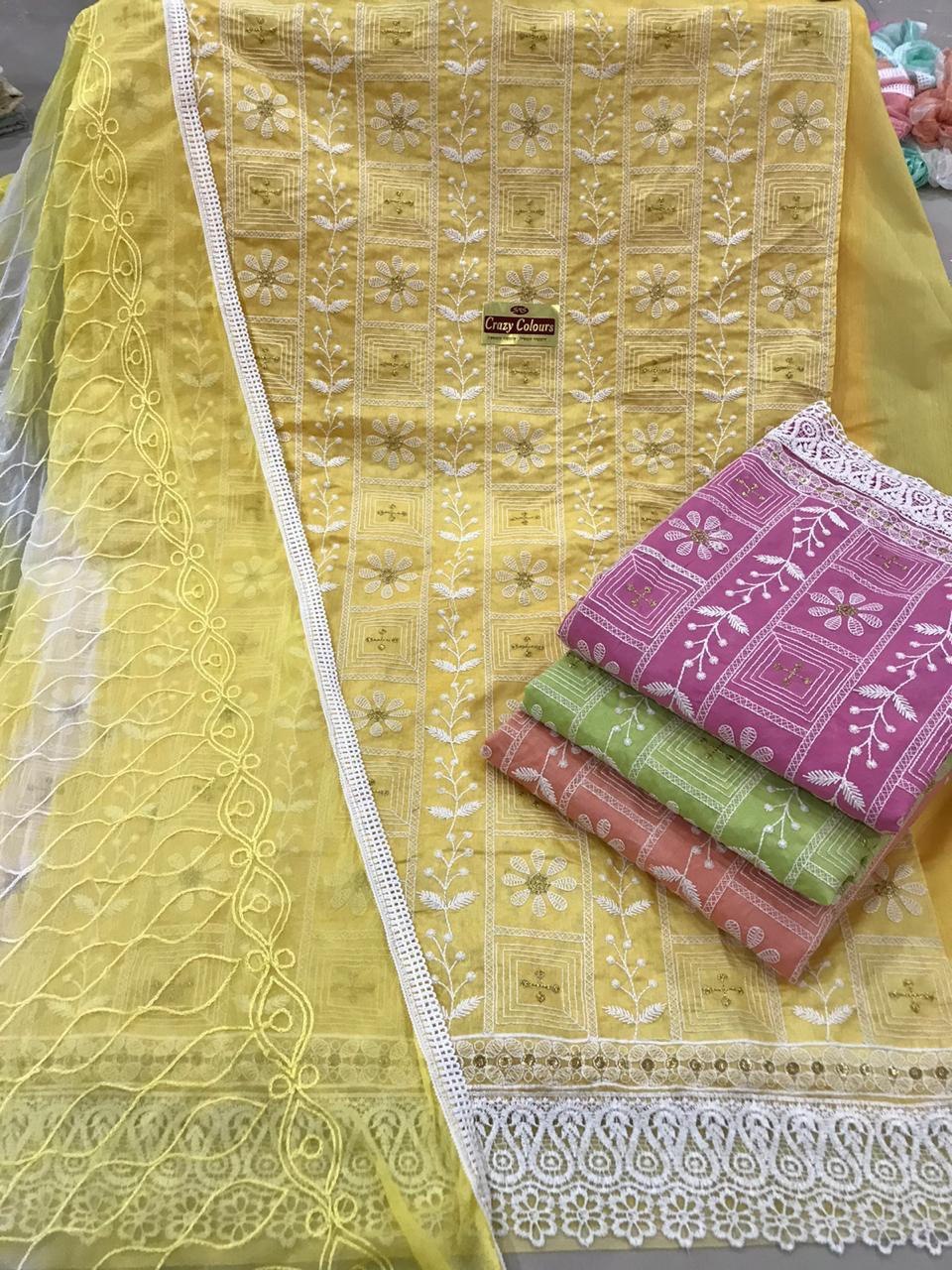 Chanderi silk dress material