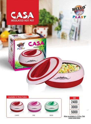 Stylish Kitchen Thermoware Casserole Set - Stainless Steel, 2400/3000/5000 ml | Keep Food Hot, Microwave Safe, Perfect for Corporate Gifting, Available in Cherry, Pink, Green