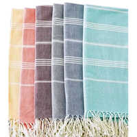 Handloom Towel - Cotton, 30x50 Cm, Peach | Light Weight, Spongy, Multi-purpose Bath And Hand Use, Machine Washable