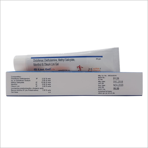 Diclofenac Diethylamine Methyl Salicylate Menthol And Oleum Lini Gel