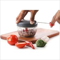 Handy Plastic Chopper - High-quality Abs, 4x4x3 Inches | 3 Sharp Stainless Steel Blades, Effortless Vegetable And Fruit Chopping