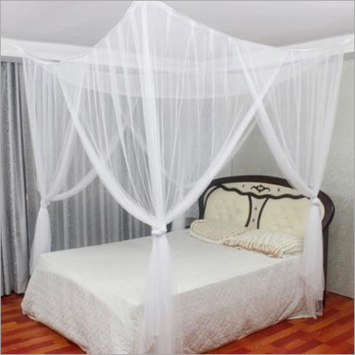 White Hanging Mosquito Net - Poly Cotton, Size 4x6/5x7/6x7/7x7 | Lightweight, Thin, Ideal for Single, Queen, and King Size Beds