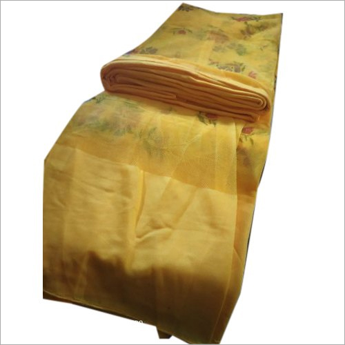 Yellow Printed Mosquito Bed Net - Poly Cotton, 5L x 7W ft, Yellow Color | Washable, Ideal for Home and Outdoor Use