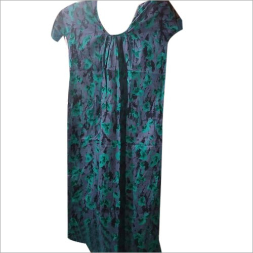 Ladies Cotton Night Gown - Cotton, Printed Pattern, Short Sleeves | Loose Fit, Lightweight, Smooth & Skin-Friendly Texture for Ultimate Comfort