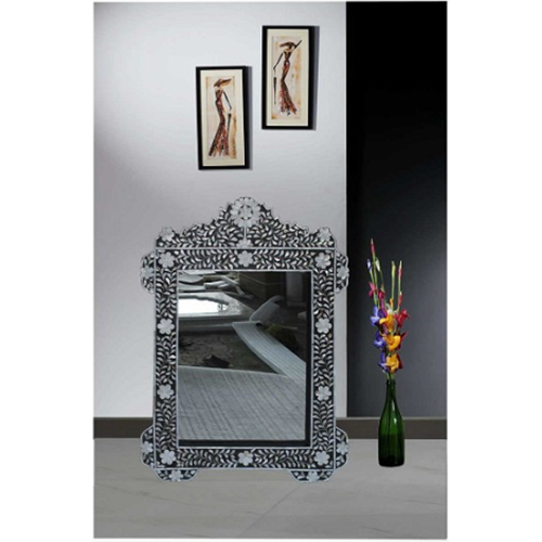 Black Mother of Pearl Inlay Luxury Wall Mirror Frame By FURNITURE CONCEPTS