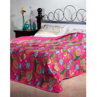 Pink Shade Cotton Printed Quilts-Inside Cotton-Poly fiber Sheet