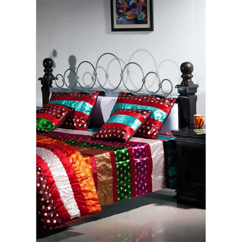 1 Dupioni Silk Bedspread 2 Pillow 2 Cushion 1 Quilt - 6 Pcs. Set By FURNITURE CONCEPTS