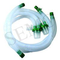 Double Water Trap Ventilator Circuit - Silicon, 254x203.2x101.6 Mm, Blue And Green | High Transparency, Flexibility, Minimum Compliances, Sterile