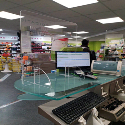 Clear Compact Poly-carbonate Table Top Partitions For Delivery Counters