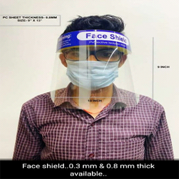 Clear Compact Polycarbonate Face Shield By FIBREWAYS TECHNOLOGY