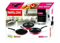 Nirlon Non Stick Cookware Gift Set for Home Kitchen Cooking Utensils Model NR 55410 2.8 mm Thickness