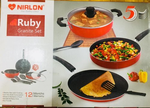 NIRLON Ruby Granite Cookware Gift Set