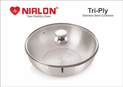 Nirlon Triply Stainless Steel Tasla Kadhai 2.5 Litre(24 Cm)