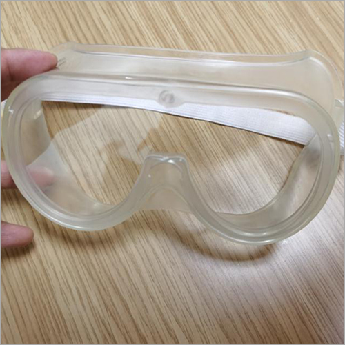 Safety Goggle - Polycarbonate Lens, Standard Size, Transparent Color - Lightweight, Stretchable Design, Unisex Usage in Medical and Industrial Settings