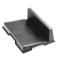 Antistatic L Type Rack - Plastic, 207mm X 273mm X 95mm, Black | Surface Resistance: 10^4~10^6 Î©, 25 Slot Pcba Storage, 9mm Pitch, 3mm Width