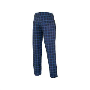 Mens Checked Pant - Checkered Fabric, Blue Color, Zipper Fly Closure | Quick Dry, Washable, Double Pockets, Ideal for All Seasons, Skin-Friendly