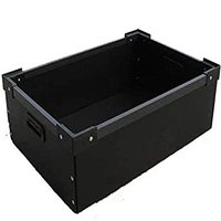 Conductive Pp Corrugated Box - 5mm Thickness, Customized Size , Durable Black Design For Electronic Storage