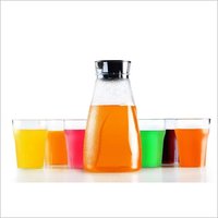 Juicy Jug And Glass Set - Pc Plastic, 1800ml Capacity | Freezer Safe, Elegant Floral Design, Perfect For Home And Hotels