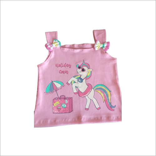 Baby Girl Top - Cotton Blend, 1-7 Years, Pink | Quick Dry, No Fade, Washable, Modern Printed Design, Perfect with Jeans & Leggings