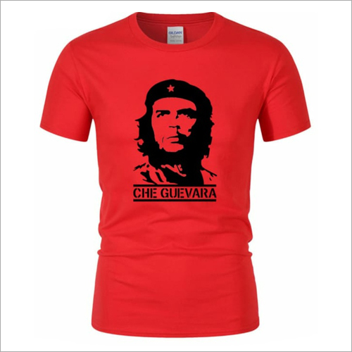Designer Print T-Shirt - Cotton Blend, Size M/L/S/XL, Red Color | O-Neck, Short Sleeves, Printed Pattern for Male Wearers