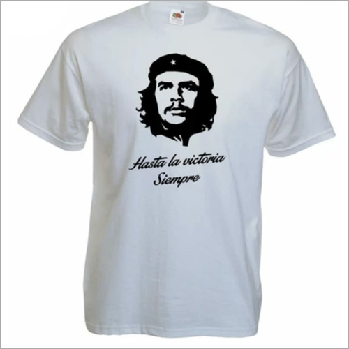 Fancy Printed T-Shirt - Cotton Blend, Sizes L/M/S/XL, Color: Ivory White | O-Neck, Short Sleeves, Skin-Friendly, Fade-Resistant Design
